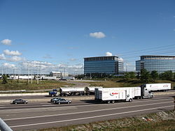 Mississauga Road overpass at Highway 401, in the industrial area of Meadowvale.