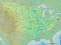 Bản đồ chi tiết các phụ lưu sông Mississippi