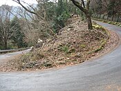 持越峠に通じるヘアピンカーブ