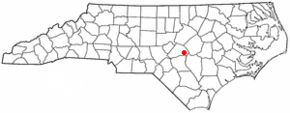 Poziția localității Erwin, Carolina de Nord