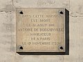 Plaque commémorative au 5 rue de la Banque à Paris.