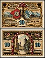 10 Pfennig Notgeldschein von Rosenheim (1921)