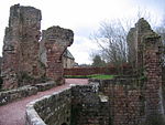 Entrada do Castelo de Roslin, perto de Edimburgo, Escócia.