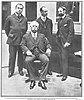 José Santos Zelaya, former president of Nicaragua, in his room in Madrid, with Rubén Darío, Luis Cousin and Miguel del Val.