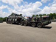 Driver training variant of Boxer being transported by a Faun SLT Elefant HET