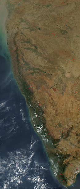 Спутниковое изображение Западных Гатов и Западного побережья Индии.png