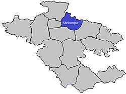 Location of Shrirampur in Ahmednagar district in Maharashtra