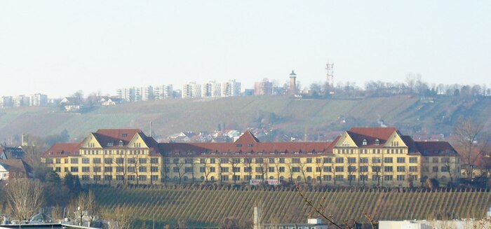 The former Wallace Barracks viewed from across the Neckar River