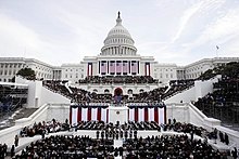 Appearance of the Capitol at the time of the investiture. US presidential inauguration 2005.jpg