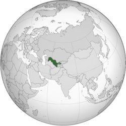 Vị trí của Uzbekistan (xanh)