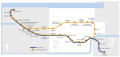 A map of the Vancouver SkyTrain with only the SkyTrain stations.