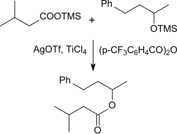 Veresterung von Trimethylsilyl-Isovaleriansäure mittels Silbertriflat