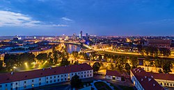 Veduta di Vilnius al vespero