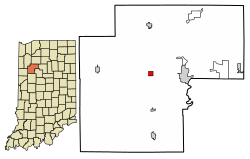 Location of Reynolds in White County, Indiana.