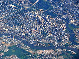 Wilmington, Delaware, seen from an airplane
