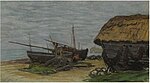 "Étretat, le Perrey, la porte d'Amont" (c. 1868) pastel by Claude Monet (W P 22)