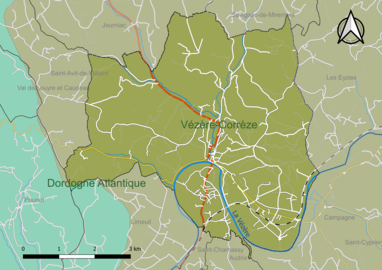 Carte en couleur présentant le(s) SAGE couvrant le territoire communal