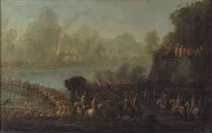 Битва біля мосту Квіструм (Affæren ved Quistrumbro), картина Антона Кристоффера Рюде, 1790 рік.