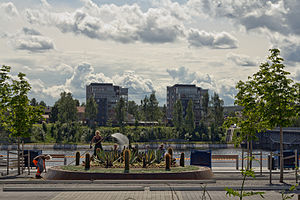 Skellefteå vista do parque da cidade