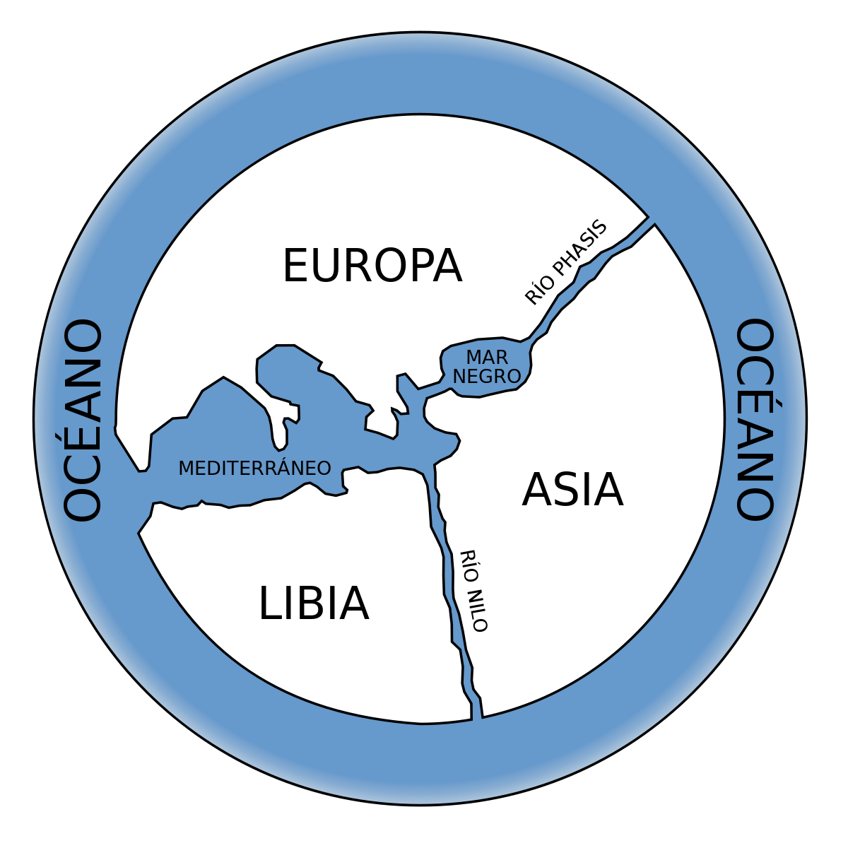 Anaximander world map-es.svg