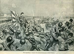 Atacul japonez împotriva liniei de apărare a rușilor în anul 1904 în cadrul Bătăliei de la Nanshan
