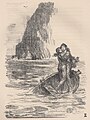 Athalarich und Kamilla als Schiffbrüchige, kurz bevor sie doch noch von einem gotischen Schiff gerettet werden (2. Buch)