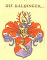 Wappen derer Baldinger in Johann Siebmachers Wappenbuch von 1605