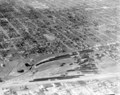 Northwestward aerial of FEC Buena Vista yard in 1928, now Midtown Miami