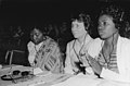 Delegierte aus Ghana auf dem VII. Bundeskongress des Demokratischen Frauenbundes Deutschlands in Berlin am 23.11.1960 - Sarah Mbroh Aoora (l.), Dolmetscherin (m.), Victoria Prempel (r.) - 003