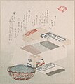 کیک و غذای تهیه شده از جلبک دریایی توسط کوبو شونمن، قرن ۱۹