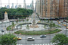 Zicht op Columbus Circle vanaf het atrium