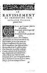 Catherine Des Roches, Le Ravissement de Proserpine, 1586    