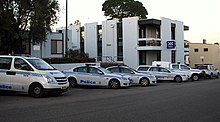 New South Wales Police Force vehicles outside a police station in Eastwood, Sydney Eastwood police station and vehicles - Flickr - Highway Patrol Images.jpg
