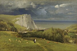 Étretat vue par le peintre George Inness (1825-1894) en 1875.