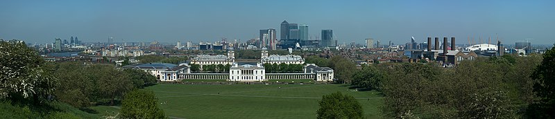 A panoramic view of East London, as seen from the Greenwich Observatory