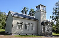 A wooden prayer hall of the Järvenpää Mosque in Järvenpää, Finland