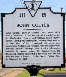 Джон Колтер Historical marker.png