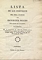 Real Montepío de Escribanos Reales (1820), con tipografía clásica