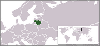 A map showing the location of Lithuania