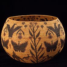Basket woven by Miwok-Mono Paiute artist Lucy Telles Lucy Telles basket.jpg