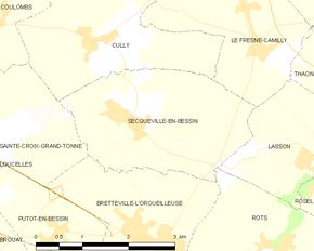 Poziția localității Secqueville-en-Bessin