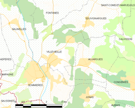 Mapa obce Villevieille