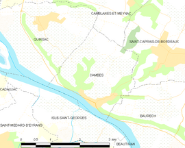 Mapa obce Cambes