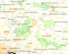 Mapa obce Liffré