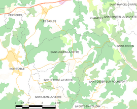 Mapa obce Saint-Julien-la-Vêtre