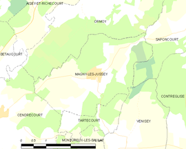 Mapa obce Magny-lès-Jussey
