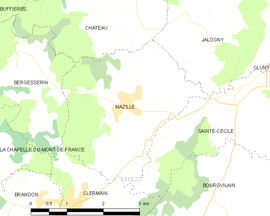 Mapa obce Mazille