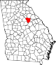 Mapa de Georgia con la ubicación del condado de Greene