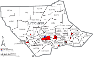 Map of Lycoming County Pennsylvania With Municipal and Township Labels.png