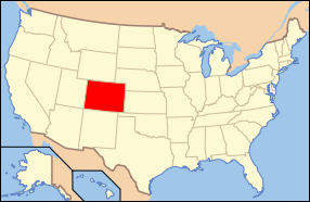Map of USA with Colorado highlighted